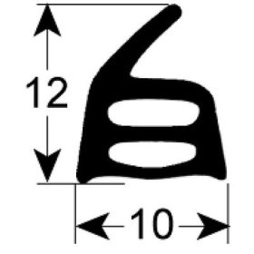 Door seal W 420 mm L 550 mm 4-sided LAINOX with 10 mounting clips