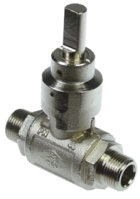 Kulový kohout DN10 L 68mm ø hřídele 10x8mm přívod 3/8" vnější závit bez madla