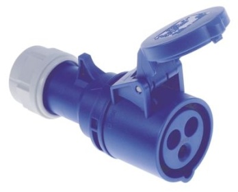 Spojka 3-pólový CEE ochrana IP44 max 230V max. 16A kontakty P+N+E svorky 1,0-2,5mm²