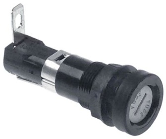 Držák pojistky 20A jmenovité 300V přípojka F4,8 ø 12,5mm montážní ø 13mm vhodná pojistka ø6,3x32mm