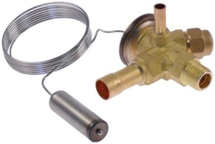 Expanzní ventil kapilára 1500mm zahnuté 90° přívod 3/8″ SAE typ TES2 6mm pájený spoj DANFOSS