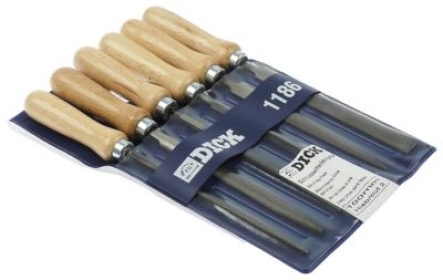 Klíčové pilníky L 100mm řez 2 sada celková délka 180mm materiál madla dřevo 6 kusů