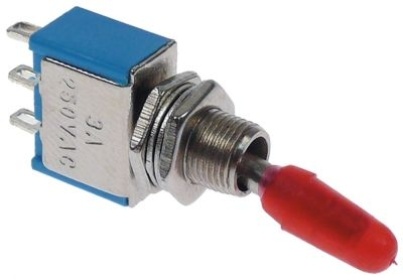 Páčkový přepínač 250V 1CO 3A závit M6x0,75 ON-ON pájený spoj