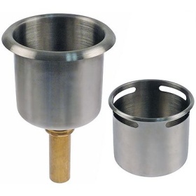 Dřez SS/mosaz ø 175mm V 140mm montážní ø 145mm vestavěná verze s vložkou odtok 1 1/2″